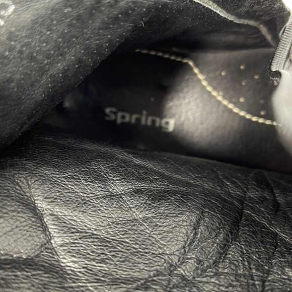 VINTAGE Spring Mens Biliotto Black Square Toe Western Ankle Boots Side Zip 43 - Picture 8 of 12